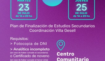 Inscribite al Plan FINES para terminar tus estudios secundarios